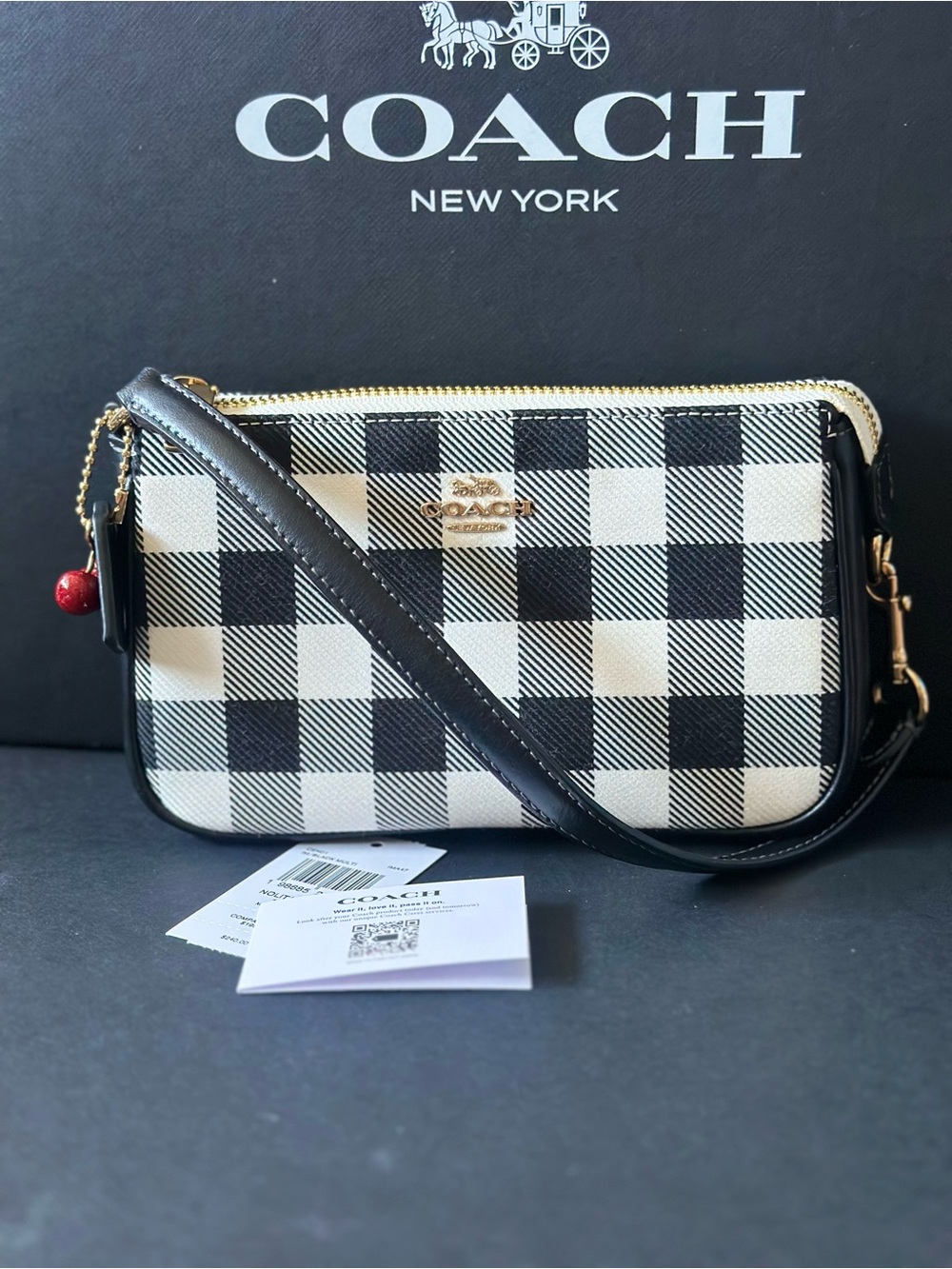 Coach  Nolita 19 With Gingham Print And Charm